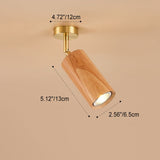 Nordic Minimalist Walnut Wood LED Track Spotlight — Linear Ceiling Light (1–4 Lights), Semi-Flush Mount