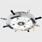 Whimsical Cartoon Sailboat LED Flush-Mount Ceiling Light with Helmsman Figure - Plastic Construction