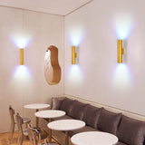 Sleek Aluminum 2-Light Cylindrical Wall Sconce Lamp