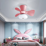 Nordic Macaron Metal LED Ceiling Fan Light – Semi-Flush Mount, Modern Scandinavian Design