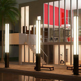 Sleek Modern Minimalist Waterproof LED Outdoor Light - Rectangular, Galvanized Steel & Acrylic, for Garden