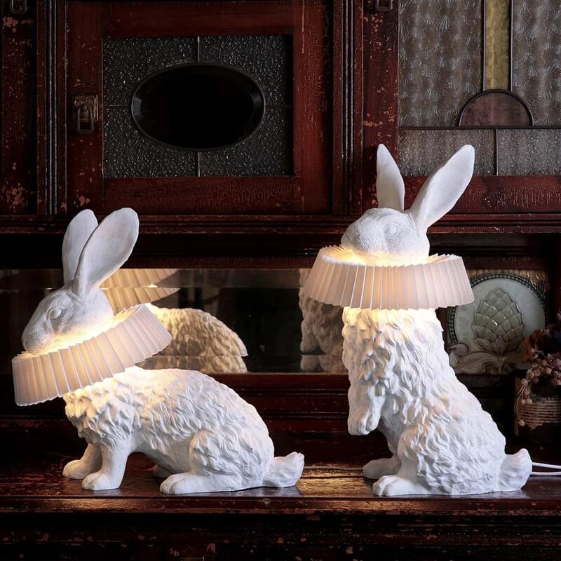 Contemporary Resin Rabbit LED Table Lamp - One-Light Creative Home Accent