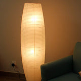 Nordic Minimalist Rice Paper Column Floor Lamp, 2-Light Standing Lamp