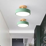 Nordic Round Log LED Ceiling Light - Semi-Flush Mount, Modern Nordic Design
