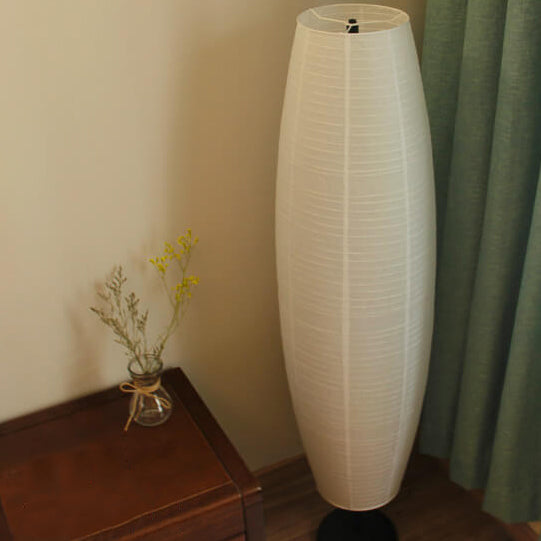 Nordic Minimalist Rice Paper Column Floor Lamp, 2-Light Standing Lamp