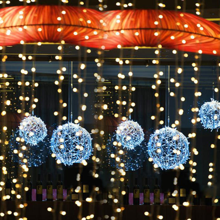 Twisted Ball LED Outdoor Hanging Light – Waterproof, Decorative Garden Light