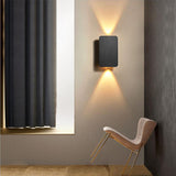 Sleek Nordic Minimalist Aluminum LED Wall Sconce — Rectangular Flat Panel, 2-Light