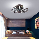 Nordic Cage-Style LED Ceiling Fan Light, Semi-Flush Mount Fixture