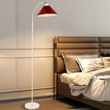 Elegant Minimalist Floor Lamp with Pleated Fabric Shade - 1-Light