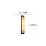 Elegant Modern-Transitional Rectangular Copper-Marble LED Outdoor Wall Sconce Lamp for Patio
