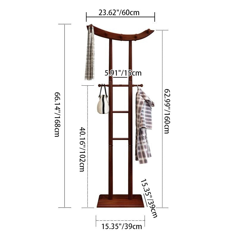 Modern Minimalist Boat-Shaped Solid Wood Hook Rack for Living Room
