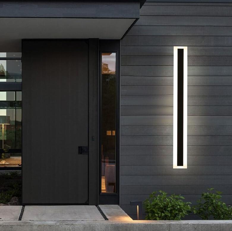 Sleek Elongated Bar 1-Light LED Outdoor Wall Light – Waterproof Acrylic Fixture