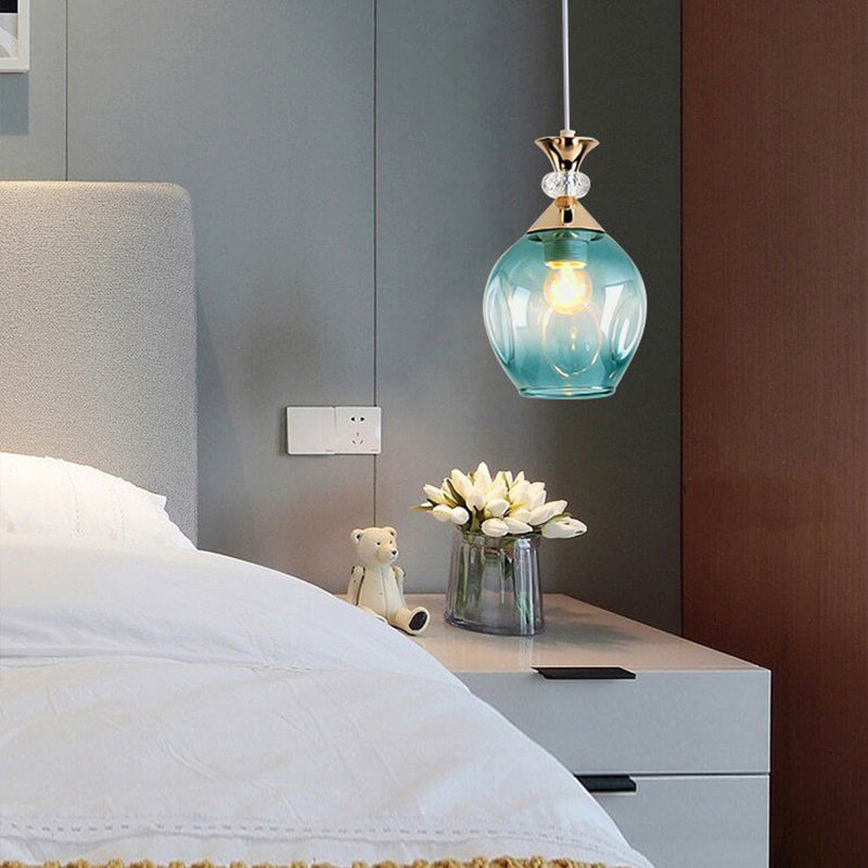 Nordic Gradient Glass Orb Chandelier - 3-Light Modern Pendant