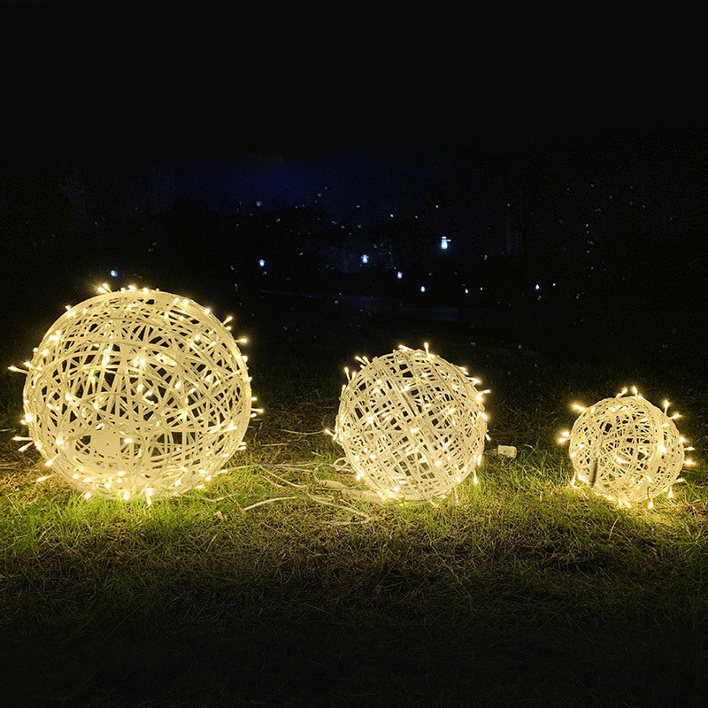 Twisted Ball LED Outdoor Hanging Light – Waterproof, Decorative Garden Light