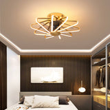 Nordic Cage-Style LED Ceiling Fan Light, Semi-Flush Mount Fixture