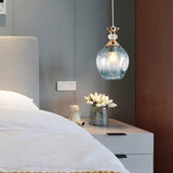 Nordic Gradient Glass Orb Three-Light Island Chandelier