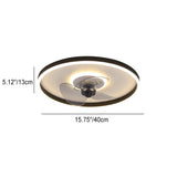 Nordic Minimalist Round Hidden-LED Flush-Mount Ceiling Fan Light
