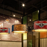 Retro Metal License Plate 3-Light Chandelier - Creative Vintage Style