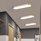 Sleek Modern Minimalist Rectangular Ring LED Flush-Mount Ceiling Light