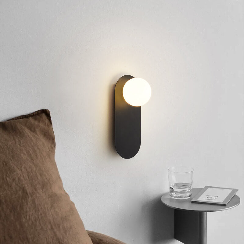 Nordic Minimalist Glass Ring Base Wall Sconce — 1-Light Modern Lamp