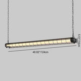 Contemporary Industrial Long-Hardware Acrylic Island Pendant Chandelier with 1/2 Light for Dining Room