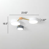 Scandinavian Minimalist Solid Wood & Iron LED Flush-Mount Light