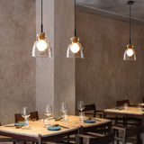 Nordic Clear Rippled Glass 1-Light Pendant Light with Shade