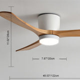 Contemporary Scandinavian Copper Wood Acrylic LED Ceiling Fan with Light – Semi-Flush Mount for Living Room
