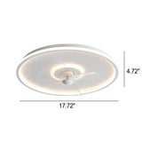 Sleek Modern Acrylic Round LED Flush-Mount Ceiling Fan with Integrated Light