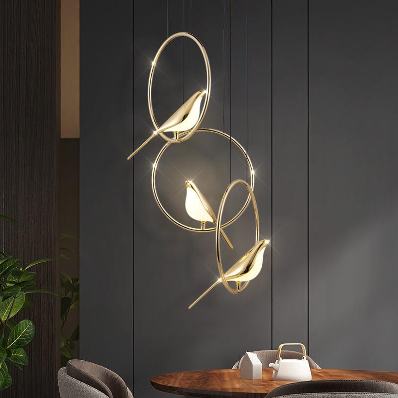 Nordic-Style Bird-Shaped Acrylic LED Chandelier - 1/3/6-Light Options