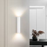 Sleek Aluminum 2-Light Cylindrical Wall Sconce Lamp