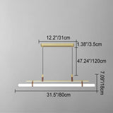 Sleek Nordic Minimalist Long Leather-Strip LED Island Light Chandelier