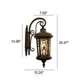 European Outdoor Wall Sconce Lamp – Carved Cage, Aluminum & Glass, 1-Light