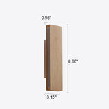 Japanese Minimalist Log-Style Rectangular LED Wall Sconce Lamp with Rotatable Flat Panel