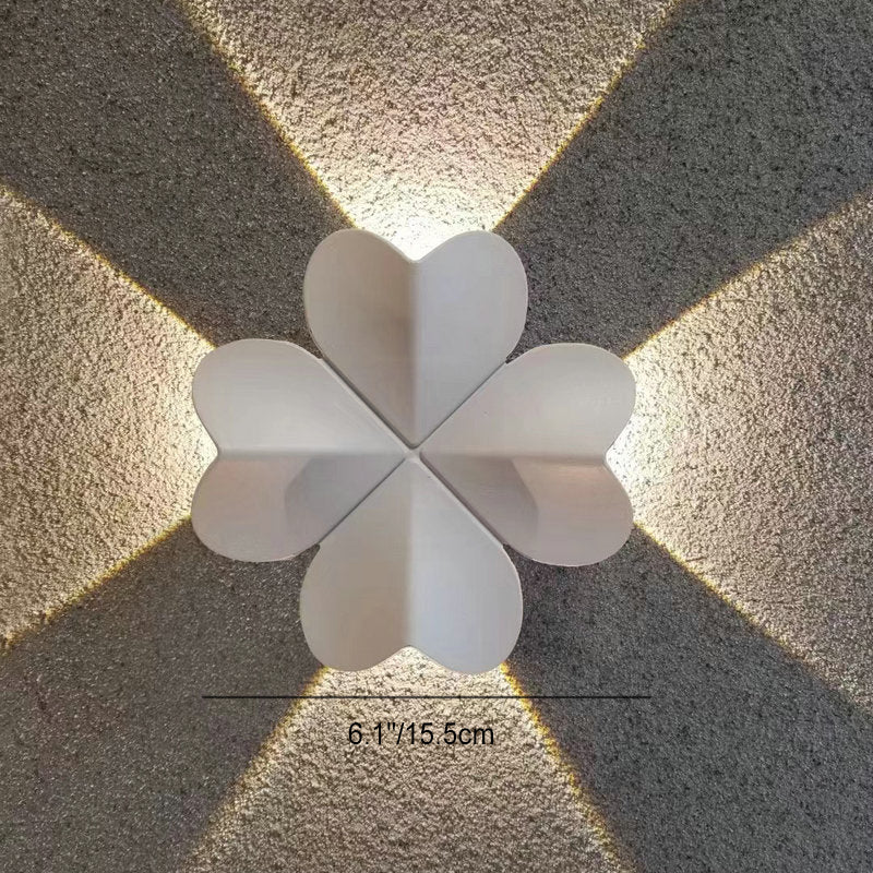 Nordic Contemporary Waterproof Aluminum LED Wall Sconce — Multishape Four-Leaf Clover Elliptical Design for Outdoor Patio