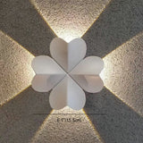 Nordic Contemporary Waterproof Aluminum LED Wall Sconce — Multishape Four-Leaf Clover Elliptical Design for Outdoor Patio