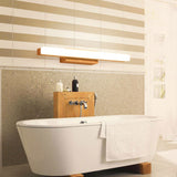 Nordic Minimalist Wooden Long-Strip Vanity Light – LED Wall Sconce Lamp