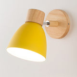 Modern Minimalist 1-Light Wall Sconce Lamp in Solid Macaron Color with Iron & Wood Finish