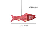 Traditional Chinese Koi Fish Iron Chandelier with PVC Fabric Shade – 2- or 4-Light Dining Room Pendant