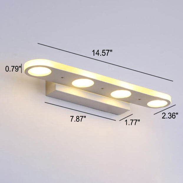 Modern White Oval Acrylic Vanity Light – Long Sleek Wall Sconce Lamp (4- or 6-Light)