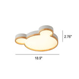 Nordic Wood Bear-Shaped LED Flush Mount Ceiling Light for Kids