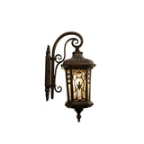 European Outdoor Wall Sconce Lamp – Carved Cage, Aluminum & Glass, 1-Light