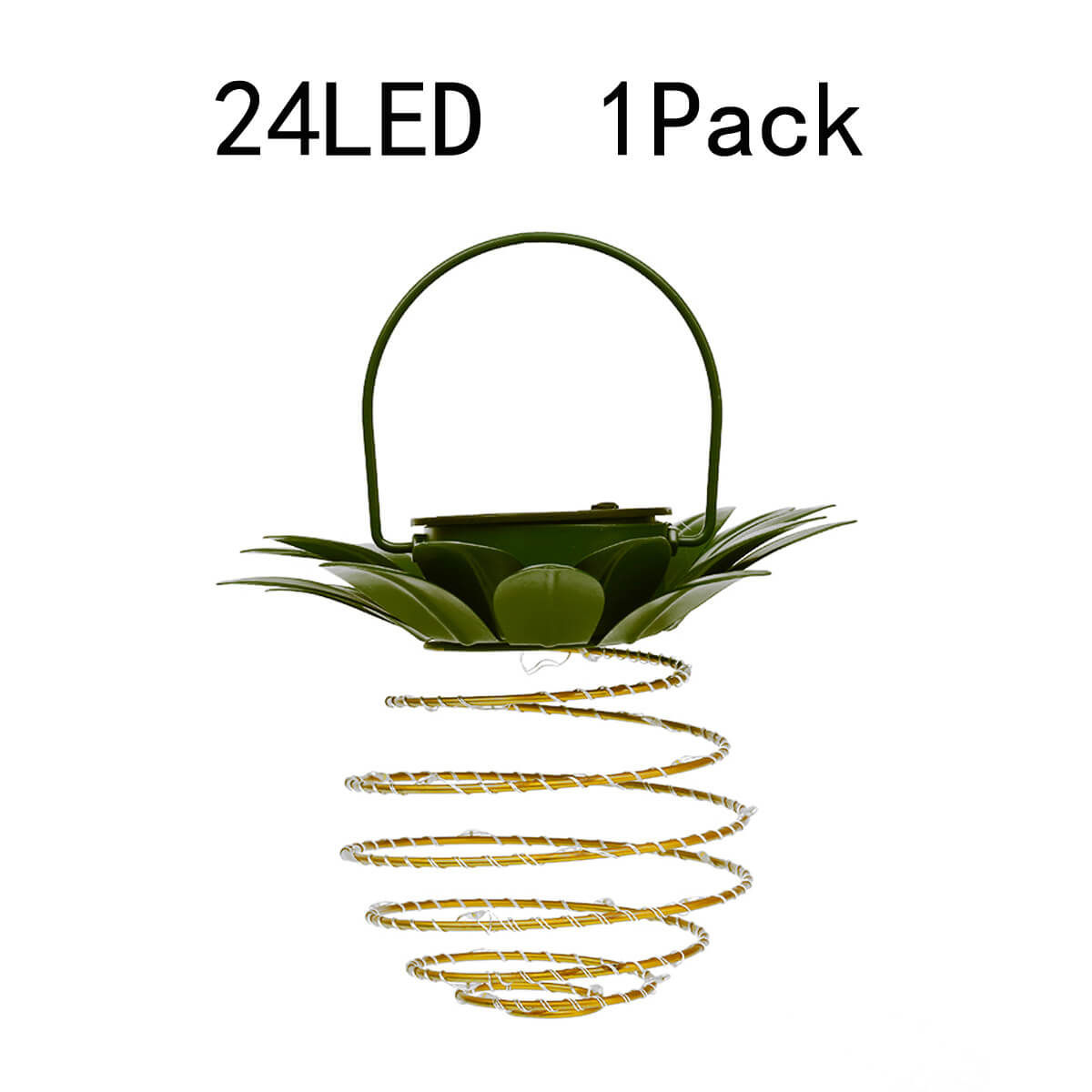 Solar Pineapple Iron Lantern with LED Copper Wire Lights – Outdoor Waterproof Hanging Garden Decor