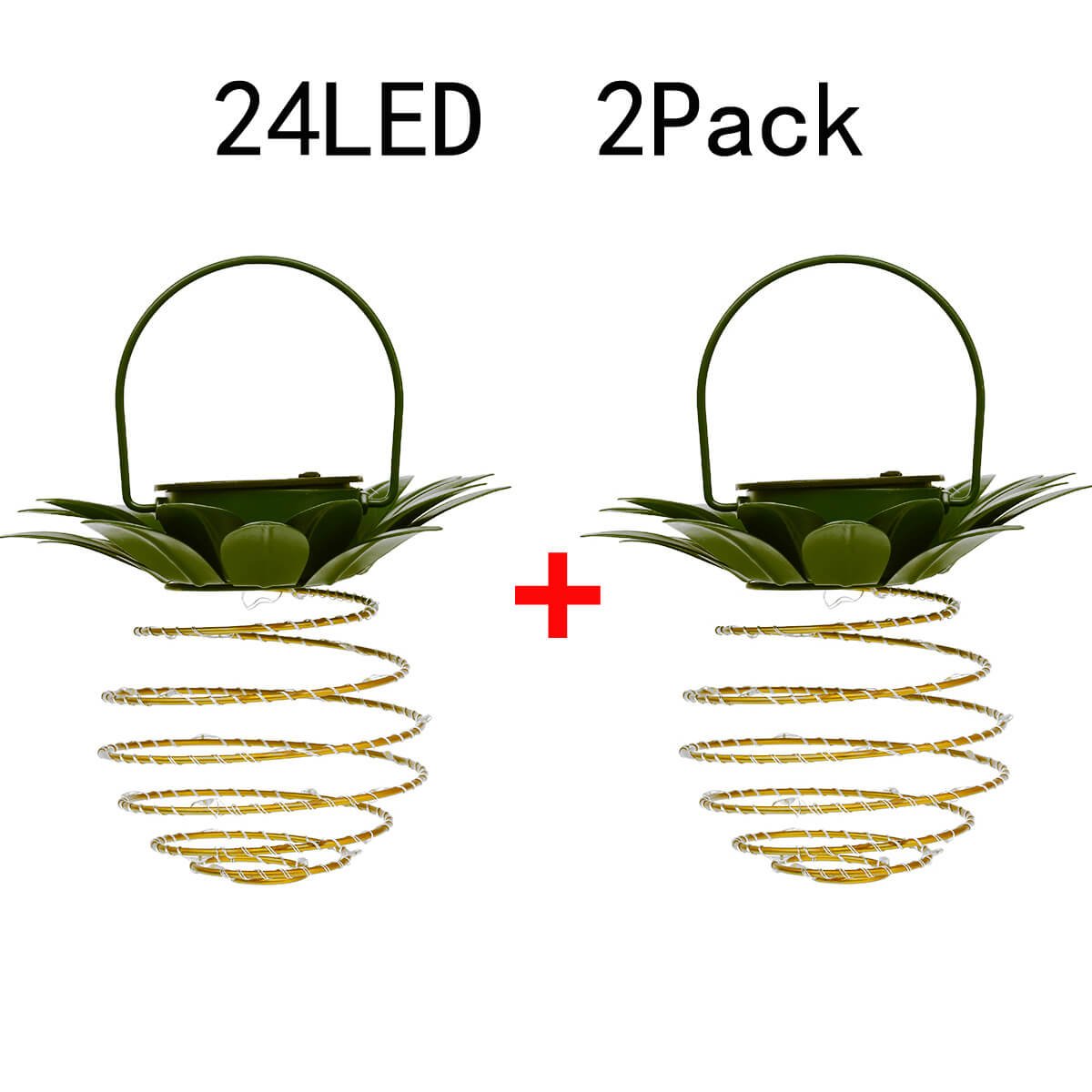 Solar Pineapple Iron Lantern with LED Copper Wire Lights – Outdoor Waterproof Hanging Garden Decor