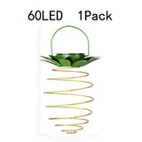 Solar Pineapple Iron Lantern with LED Copper Wire Lights – Outdoor Waterproof Hanging Garden Decor