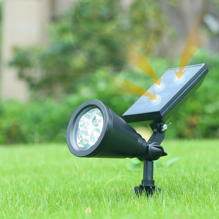 Sleek Modern Solar-Powered Waterproof Conical LED Spotlight — Outdoor Floor Plug Light