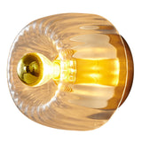 Modern Luxury Full-Copper Sun-Shaped Glass 1-Light Dual-Purpose Flush Mount Light