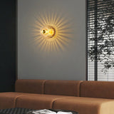 Modern Luxury Full-Copper Sun-Shaped Glass 1-Light Dual-Purpose Flush Mount Light