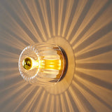 Modern Luxury Full-Copper Sun-Shaped Glass 1-Light Dual-Purpose Flush Mount Light