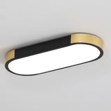 Sleek Modern Minimalist Rectangular Ring LED Flush-Mount Ceiling Light